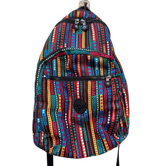 Kipling Dot Print Striped Multicolor Backpack main image 9